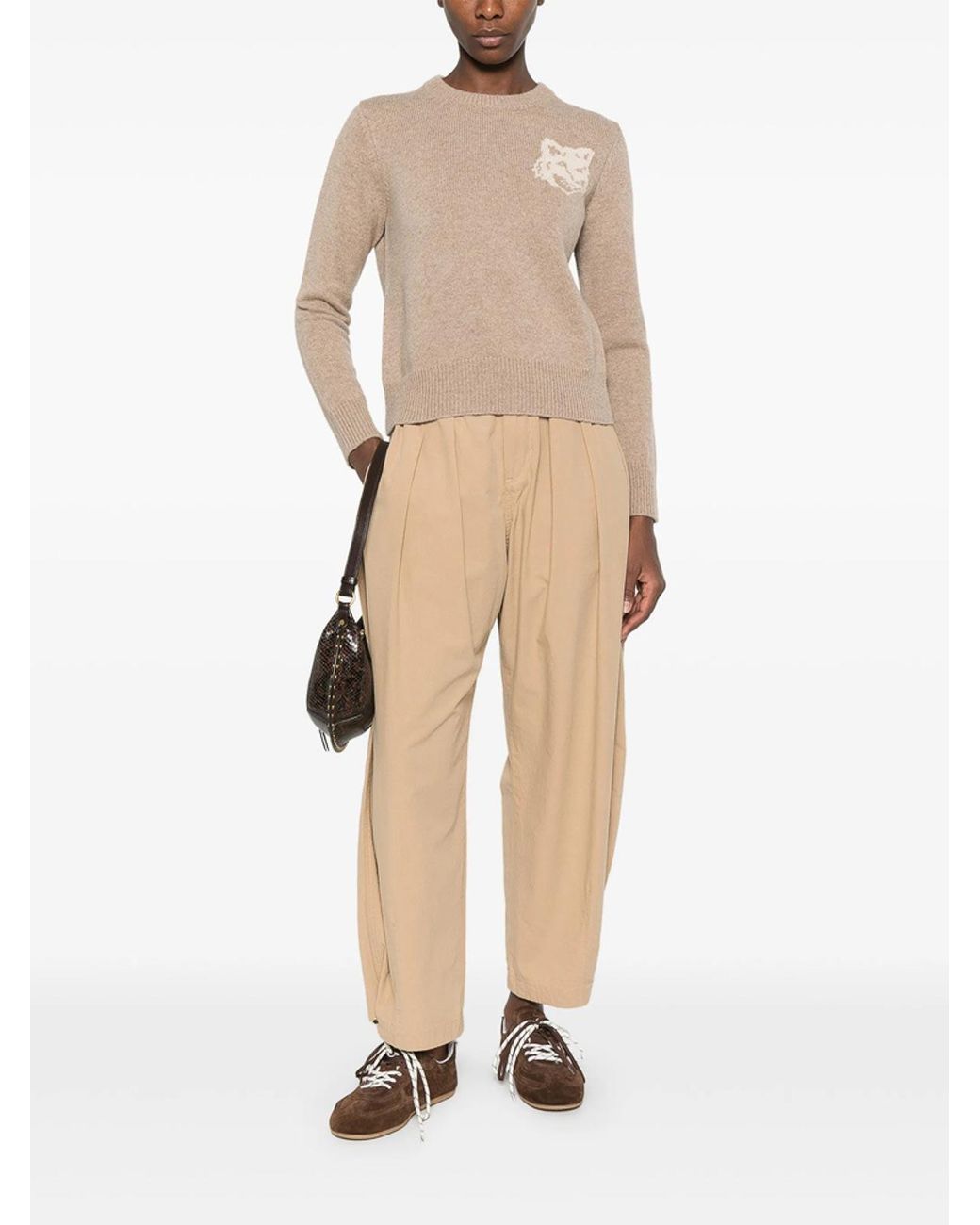 Pull Col Rond Maison Kitsuné en coloris Natural
