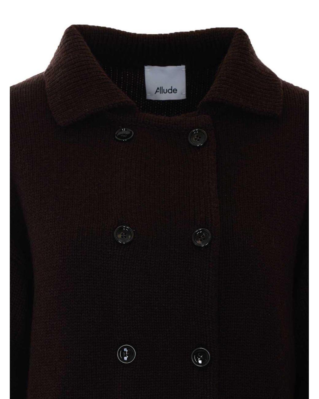 Allude Black Knitted Double Breasted Cardigan