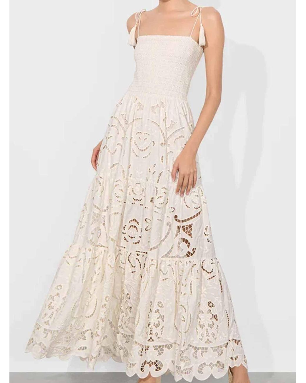 Alice + Olivia White Long Dress