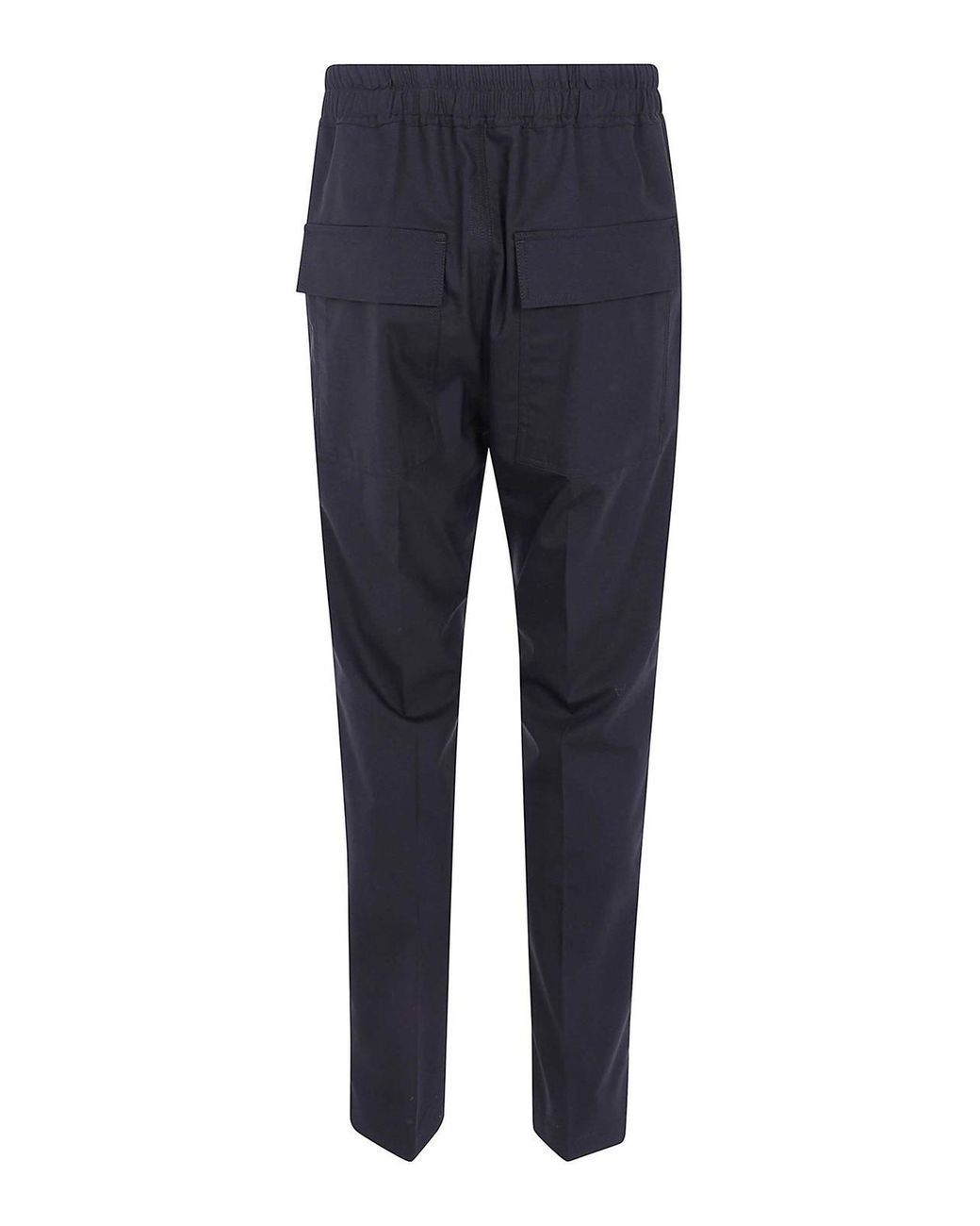Rick Owens Blue Drawstring Slim Long Trousers for men