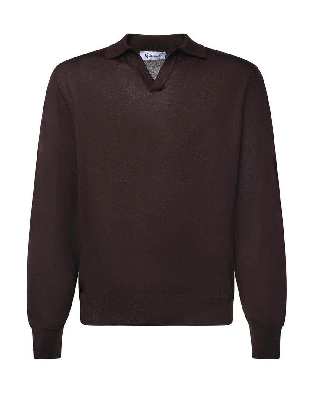 Giuliano Galiano Gray Wool Polo Sweater for men