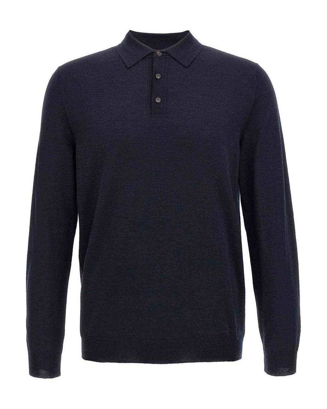 Zanone Blue Virgin Wool Polo Shirt for men