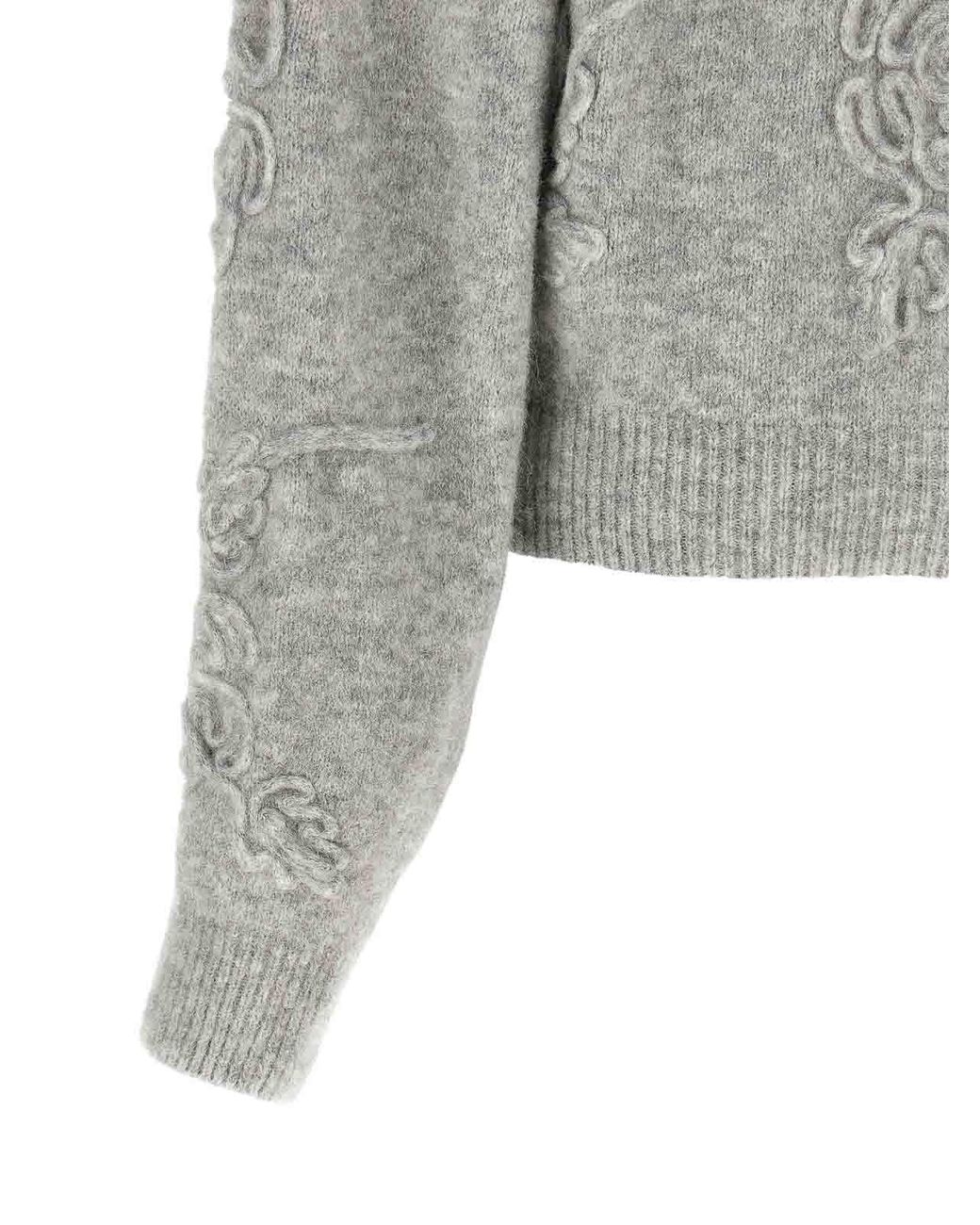 ROTATE BIRGER CHRISTENSEN Gray 3D Flower' Sweater