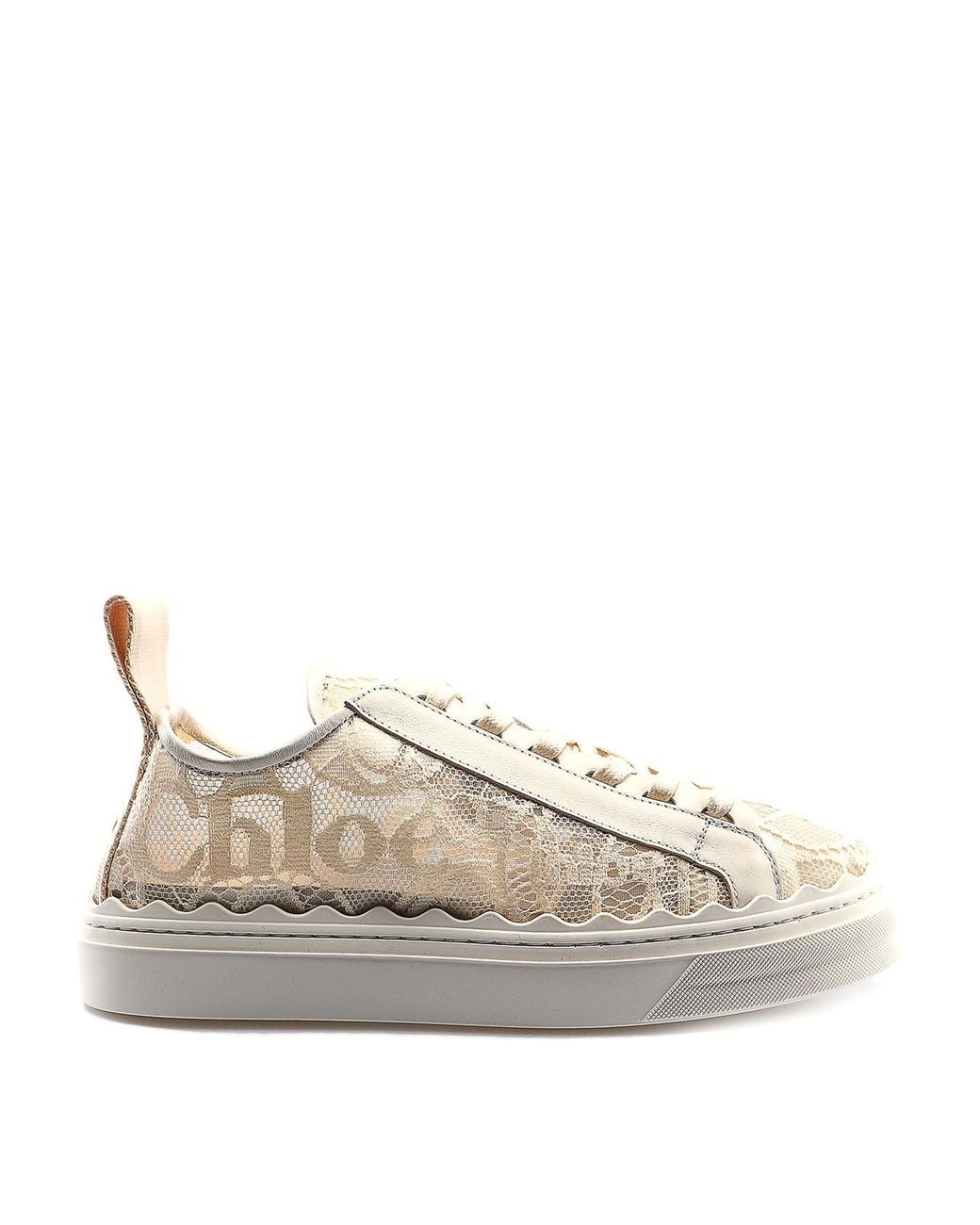 Chloé Natural Lauren Lace Sneakers