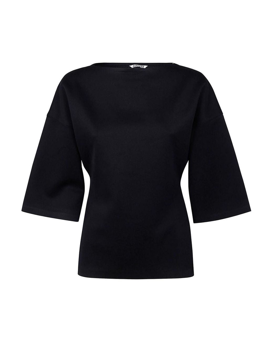 Auralee Black Wetsuit Jersey Boat Neck Po
