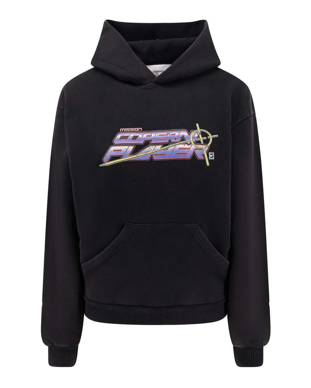 Coperni Black Logo-Print Kangaroo-Pocket Hoodie