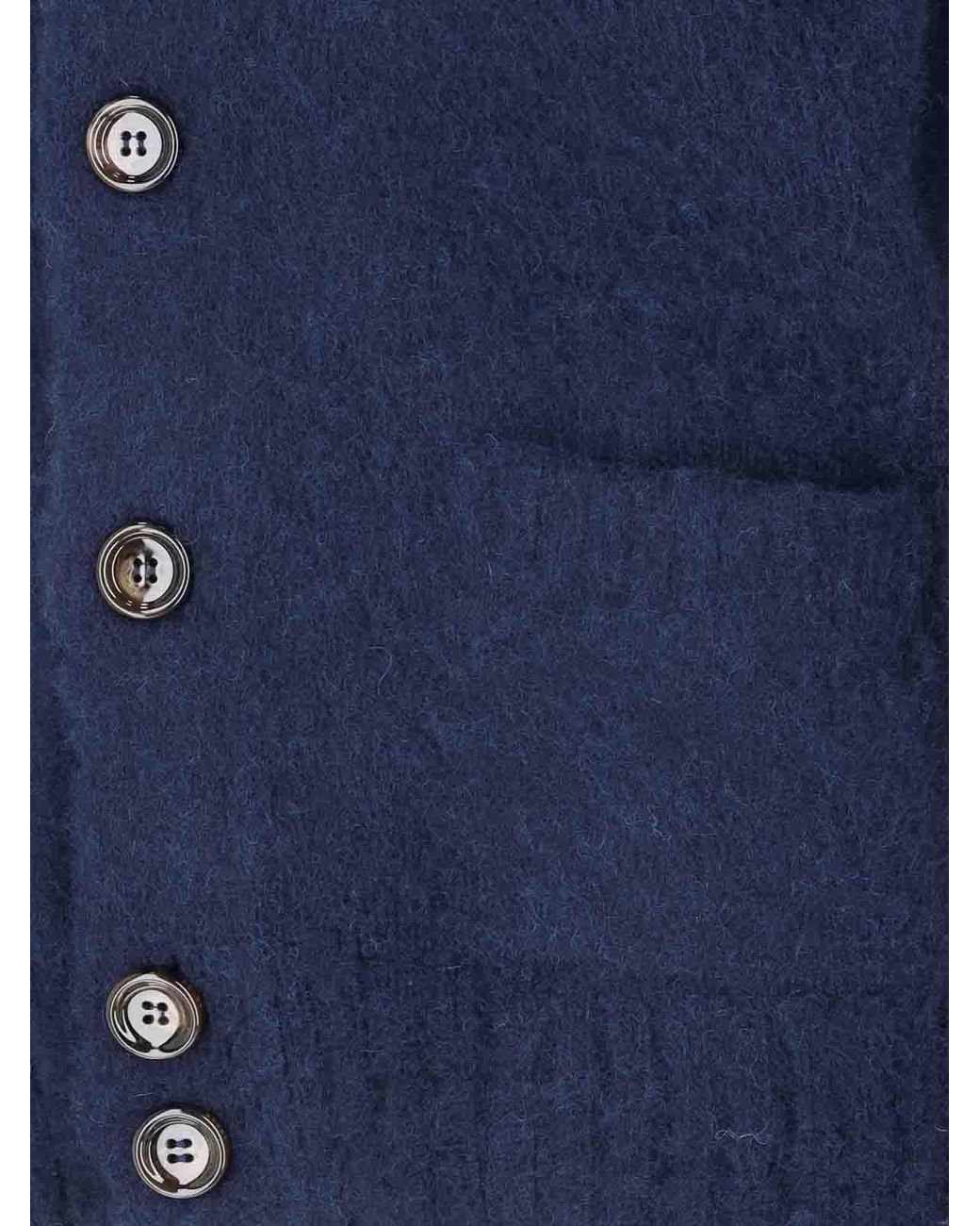 Aspesi Blue Wool Cardigan for men