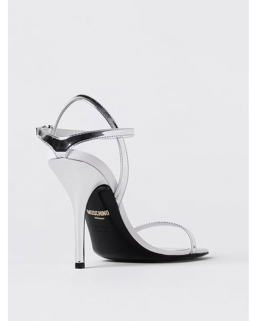 Moschino White Parade Mirror Sandal