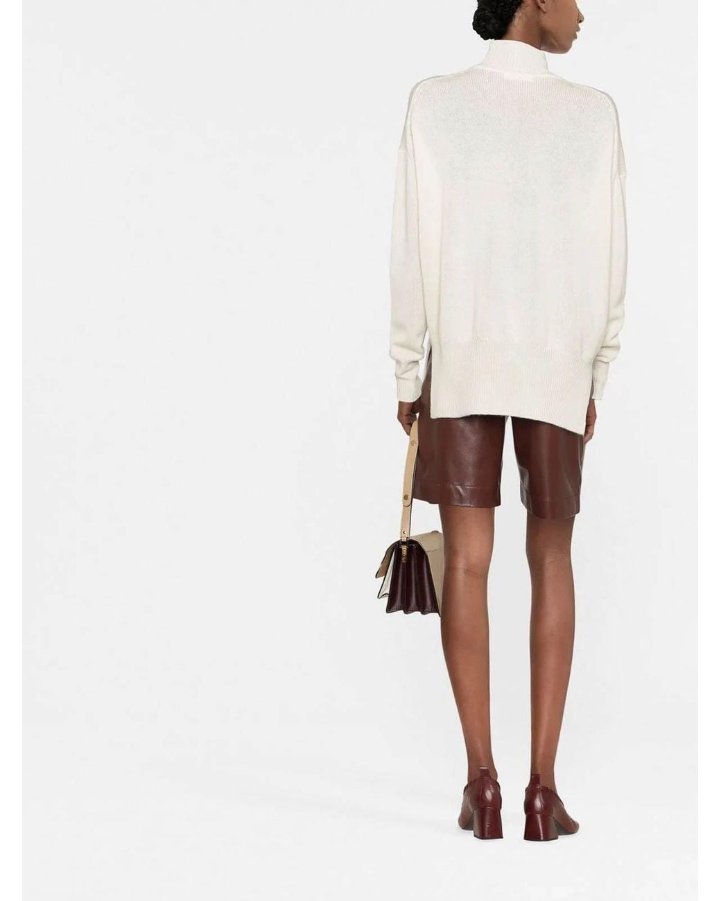 Jil Sander White High Neck Sweater