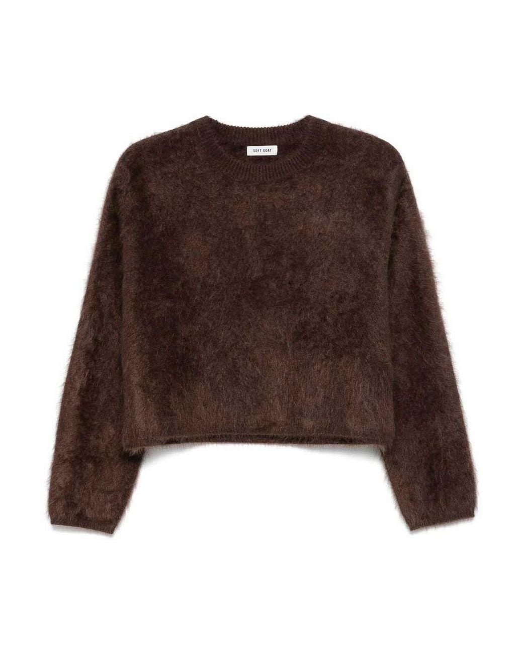 Soft Goat Brown Wool Crewneck Jumper
