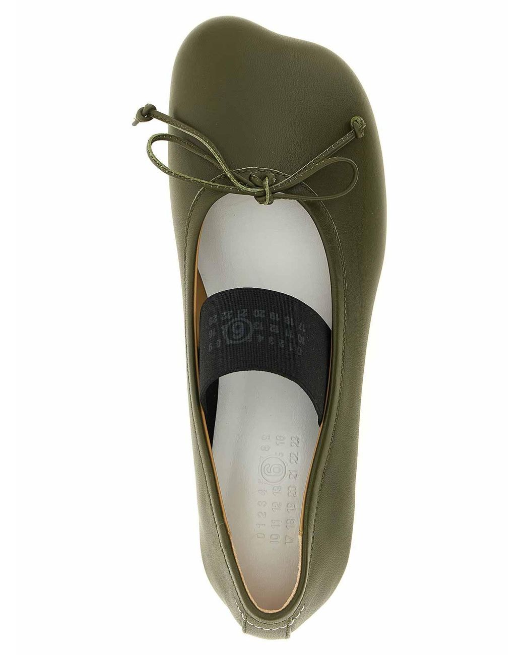 MM6 by Maison Margiela Green Anatomic Numeric Ballet Flats