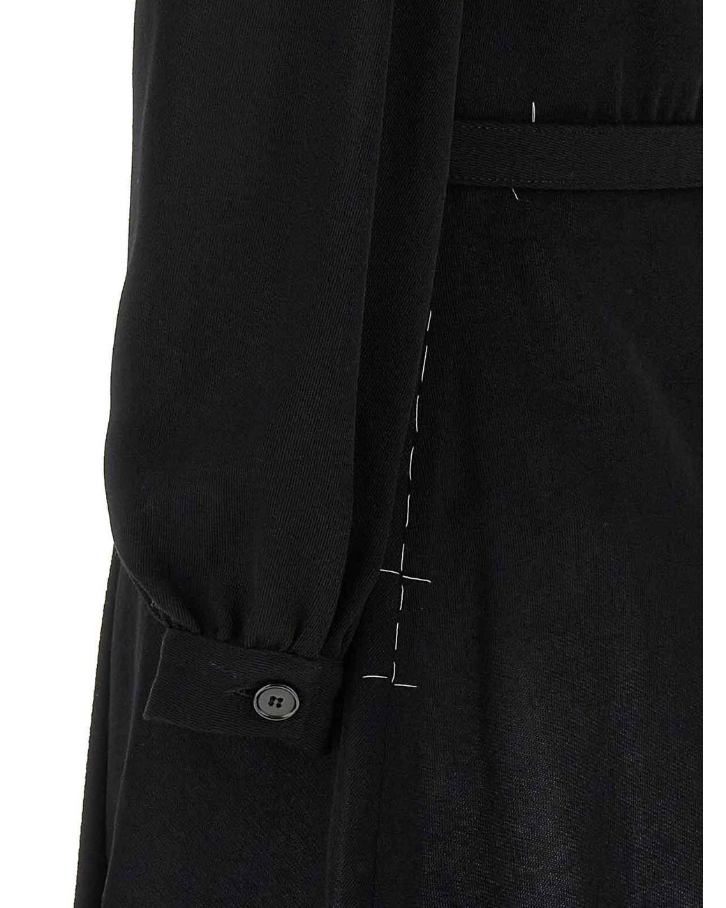 Maison Margiela Black Unfinished Stitching Dress