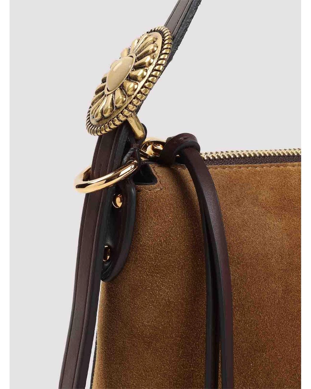Etro Brown Hobo Suede Shoulder Bag