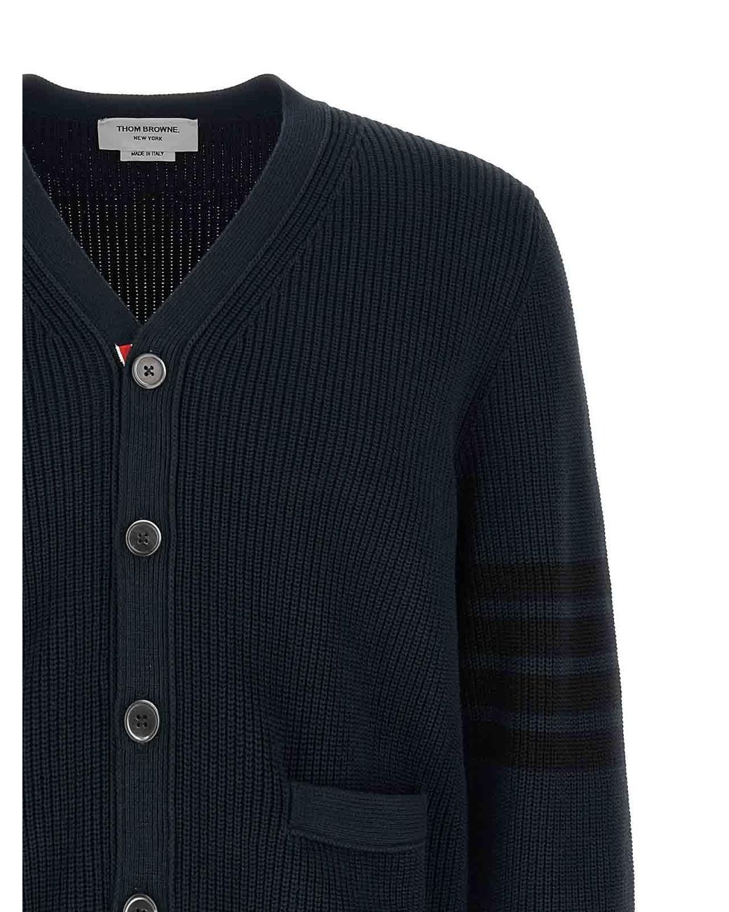 Thom Browne Blue Garment Dye Cardigan for men