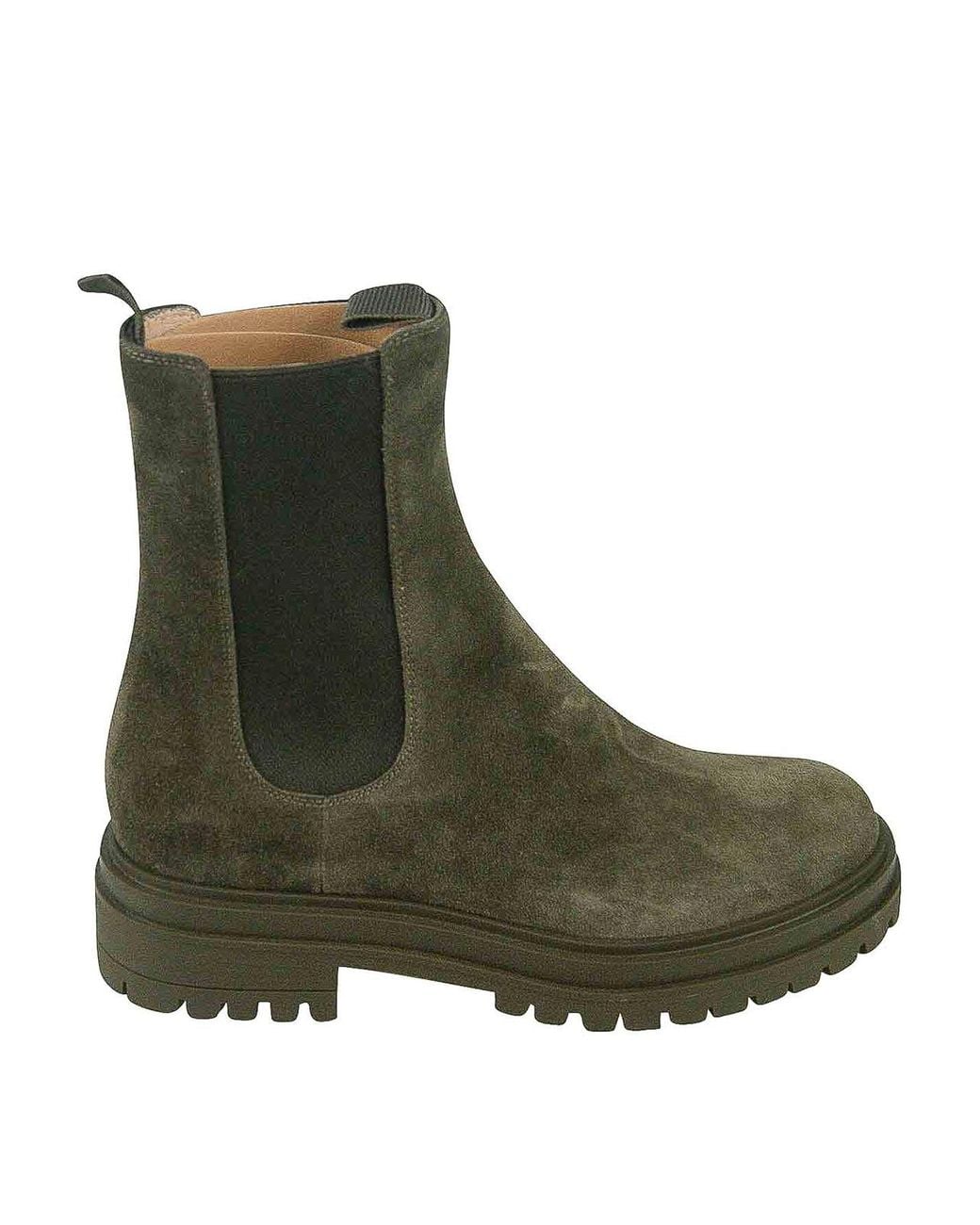 Gianvito Rossi Green Chelsea Boots