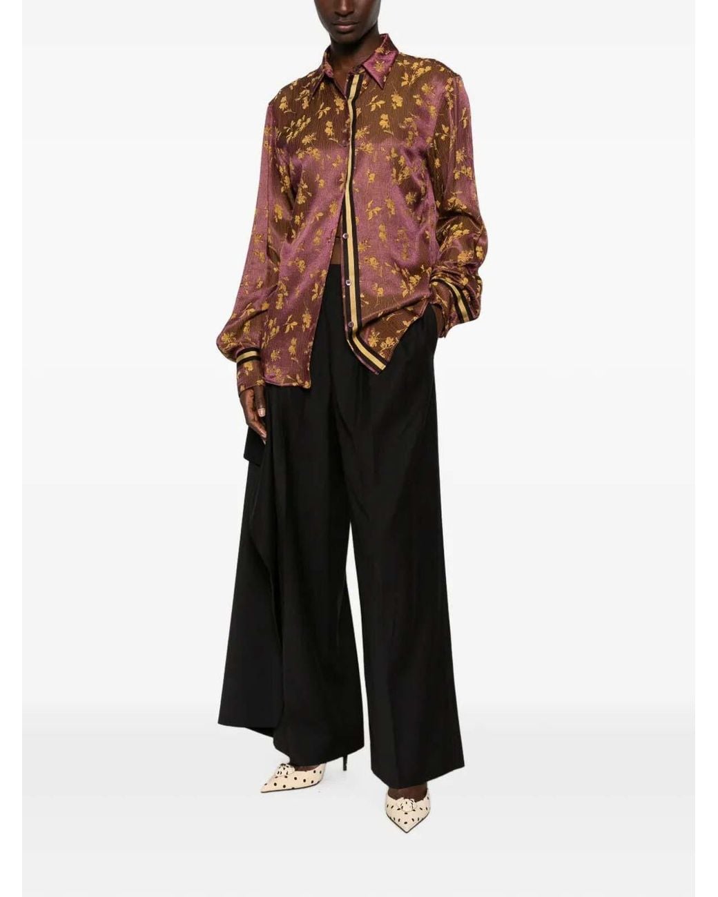 Dries Van Noten Brown Chloris Tape Shirt