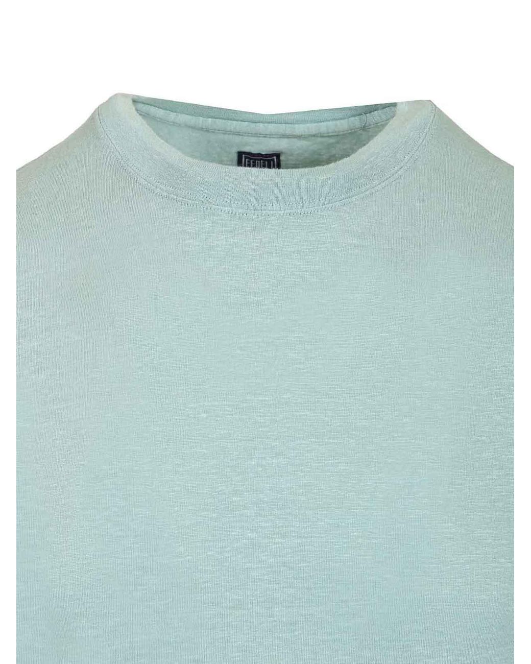Fedeli Green Crew Neck T-Shirt for men