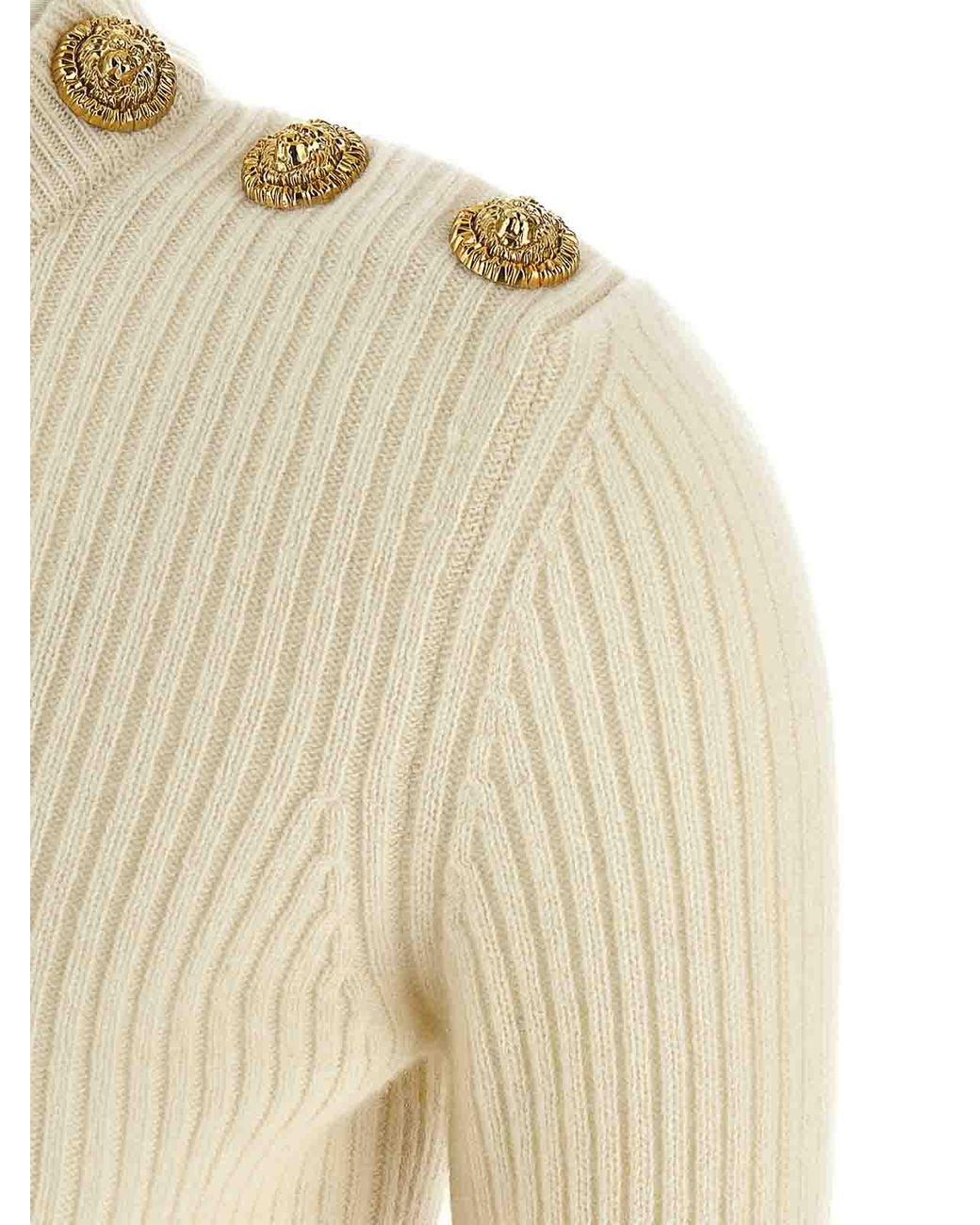Balmain Natural Ribbed Sweater