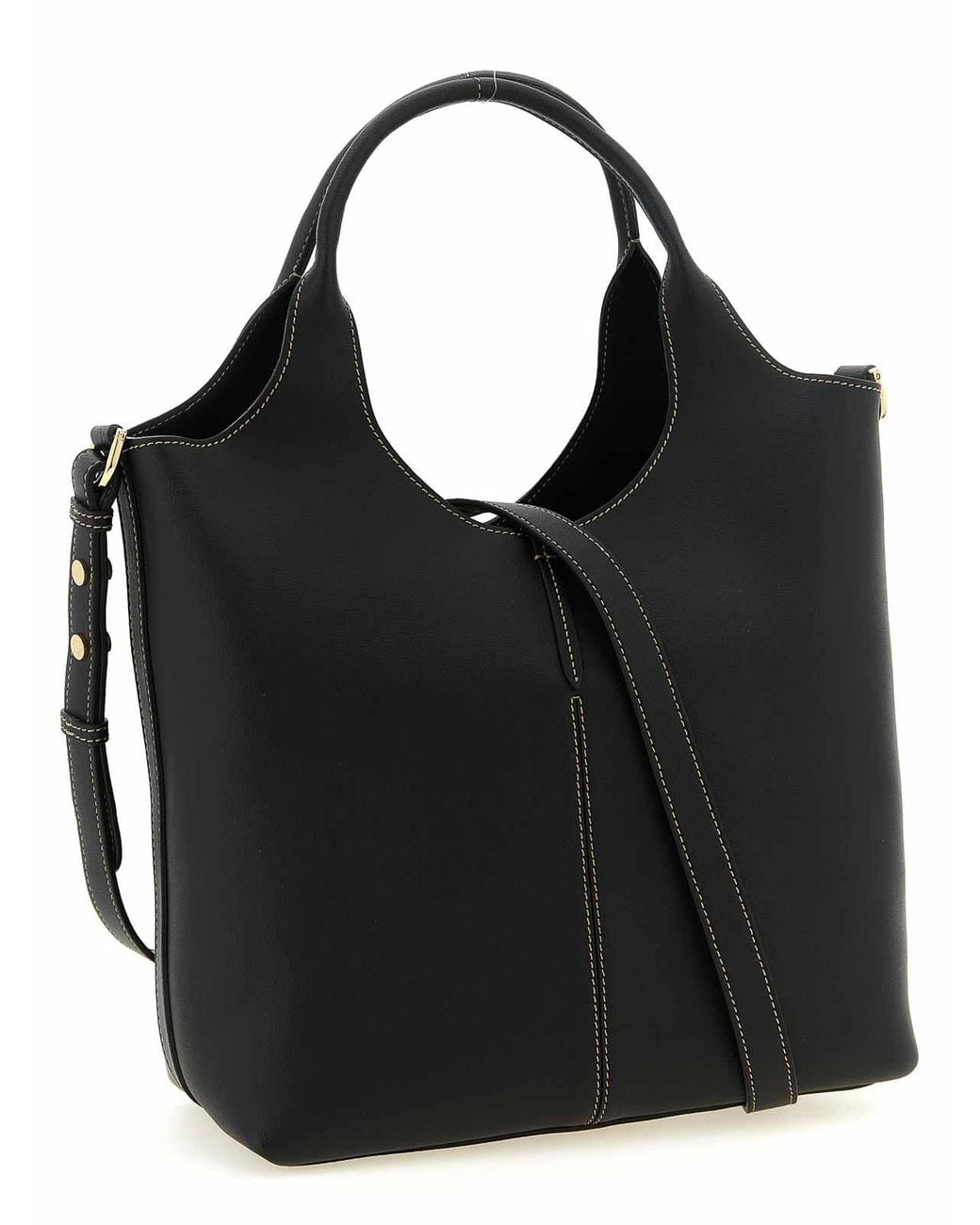 Tod's Black Small Metal Plate Shopping Bag