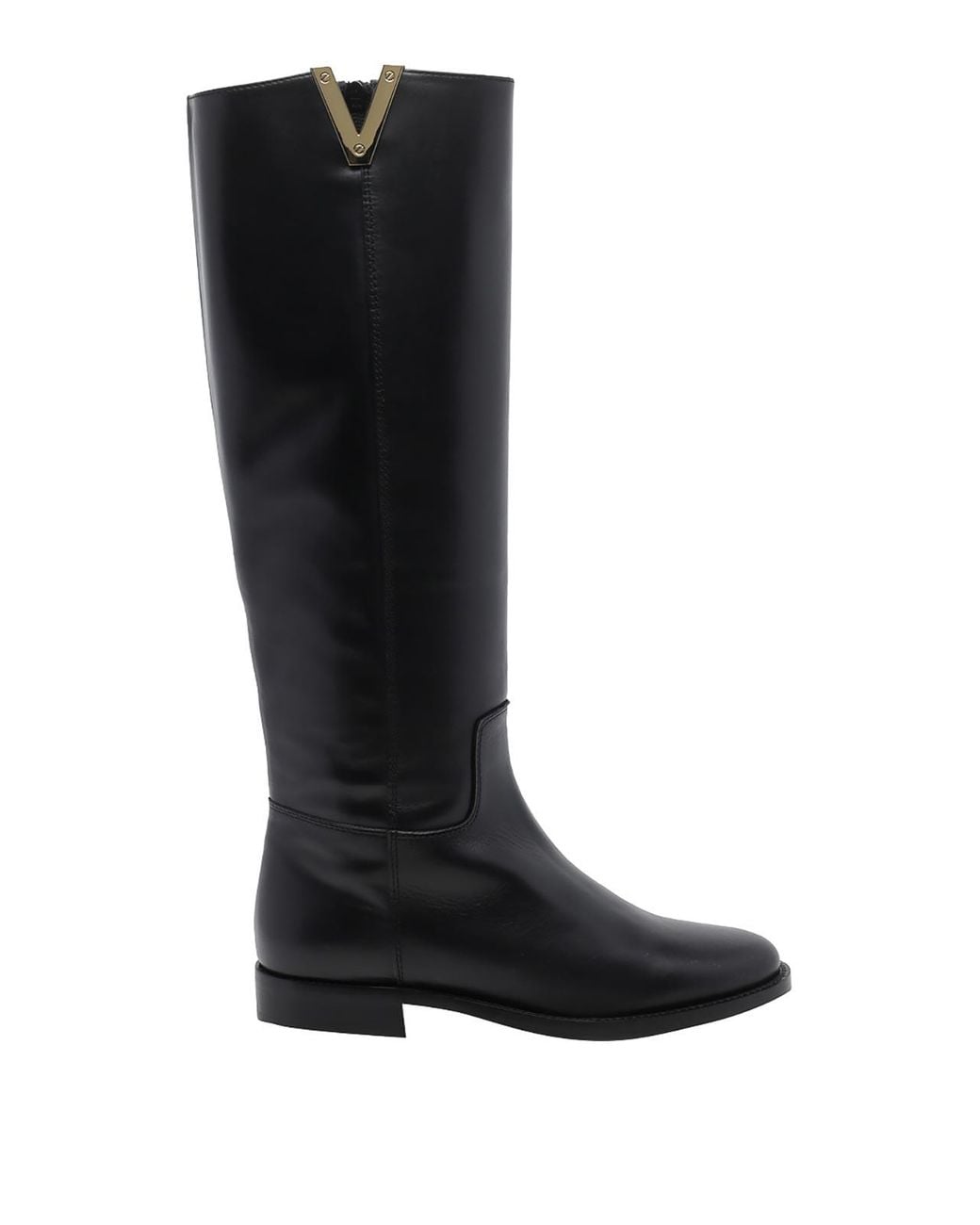 Via Roma 15 Black V Leather Boots