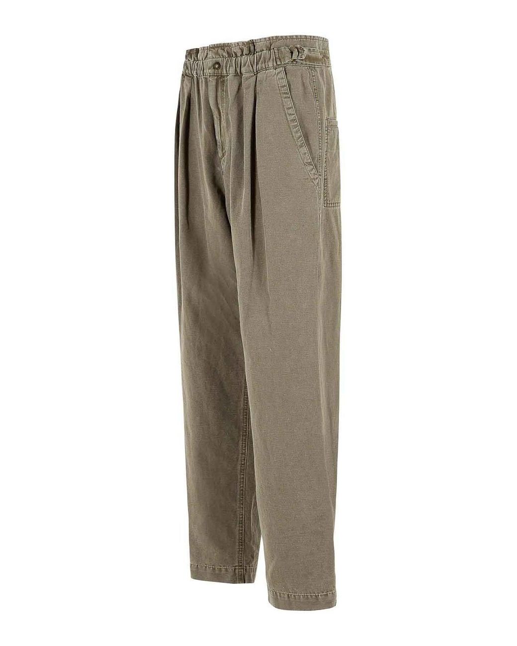 Isabel Marant Gray Neriah Cotton And Linen Pants
