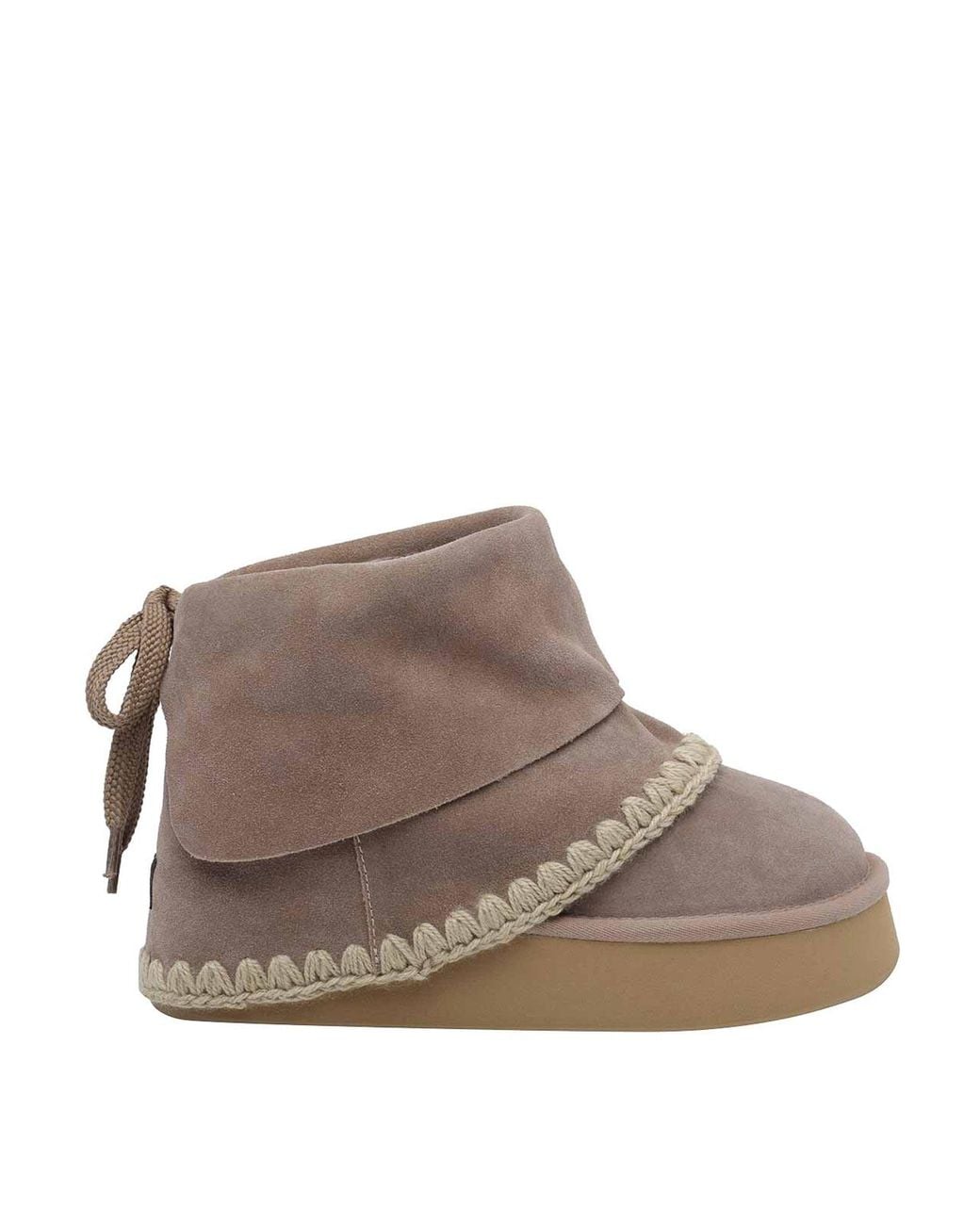 Mou Brown Platform Folding Suede Boots
