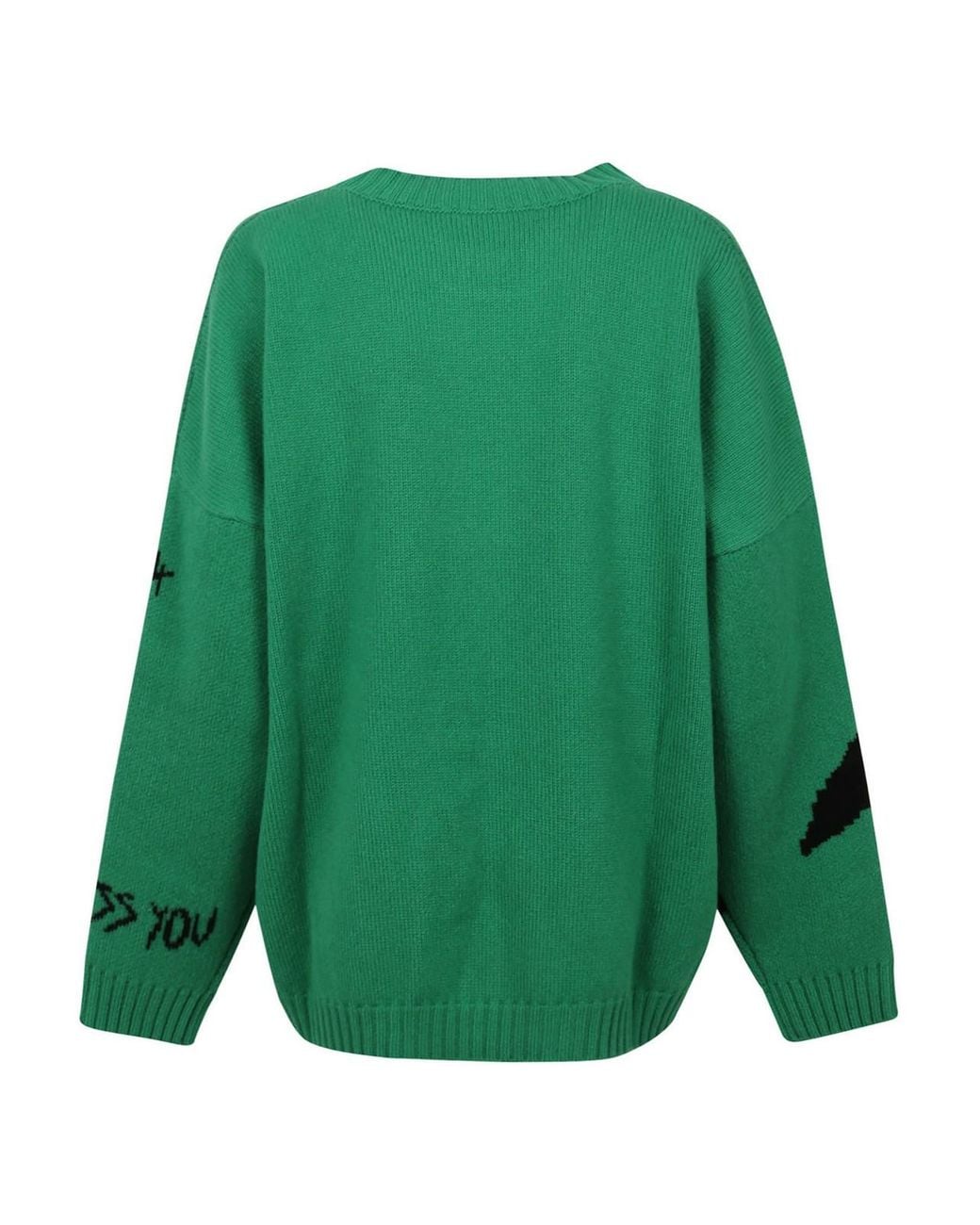 Philosophy Di Lorenzo Serafini Green Intarsia-Knit Virgin-Wool Jumper
