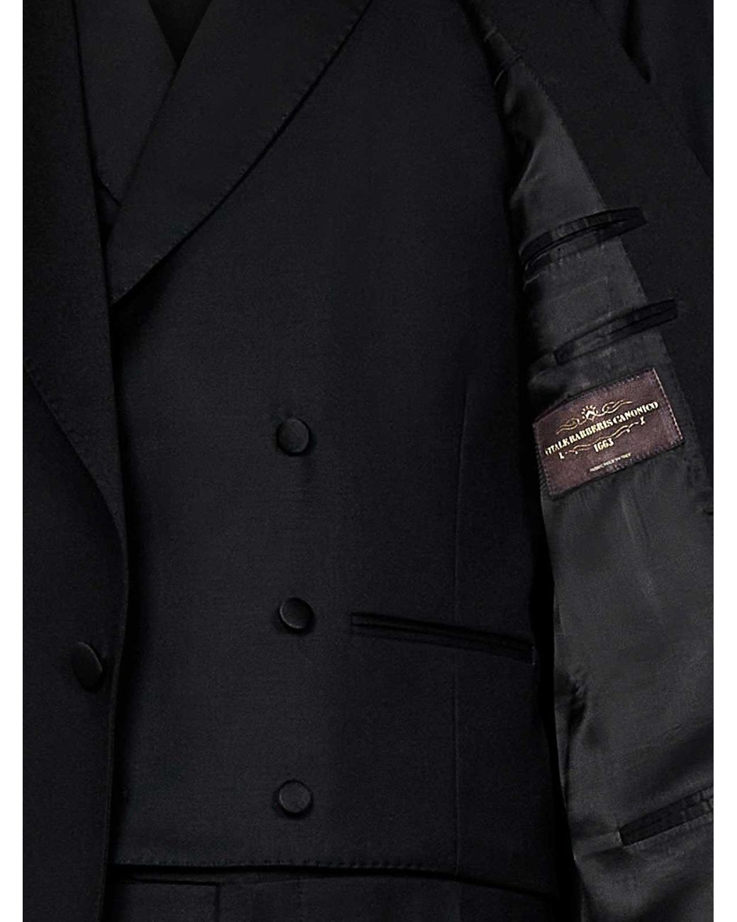 Franzese Collection Black James Bond Model Super 170S Tuxedo Suit for men