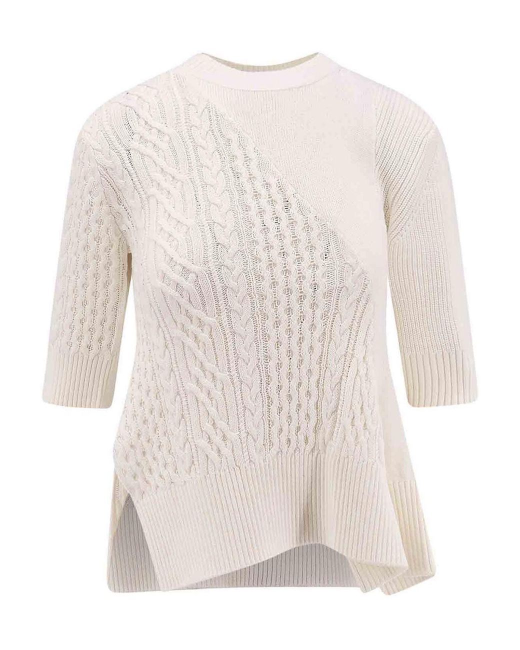 Sacai White Asymmetrical Jersey