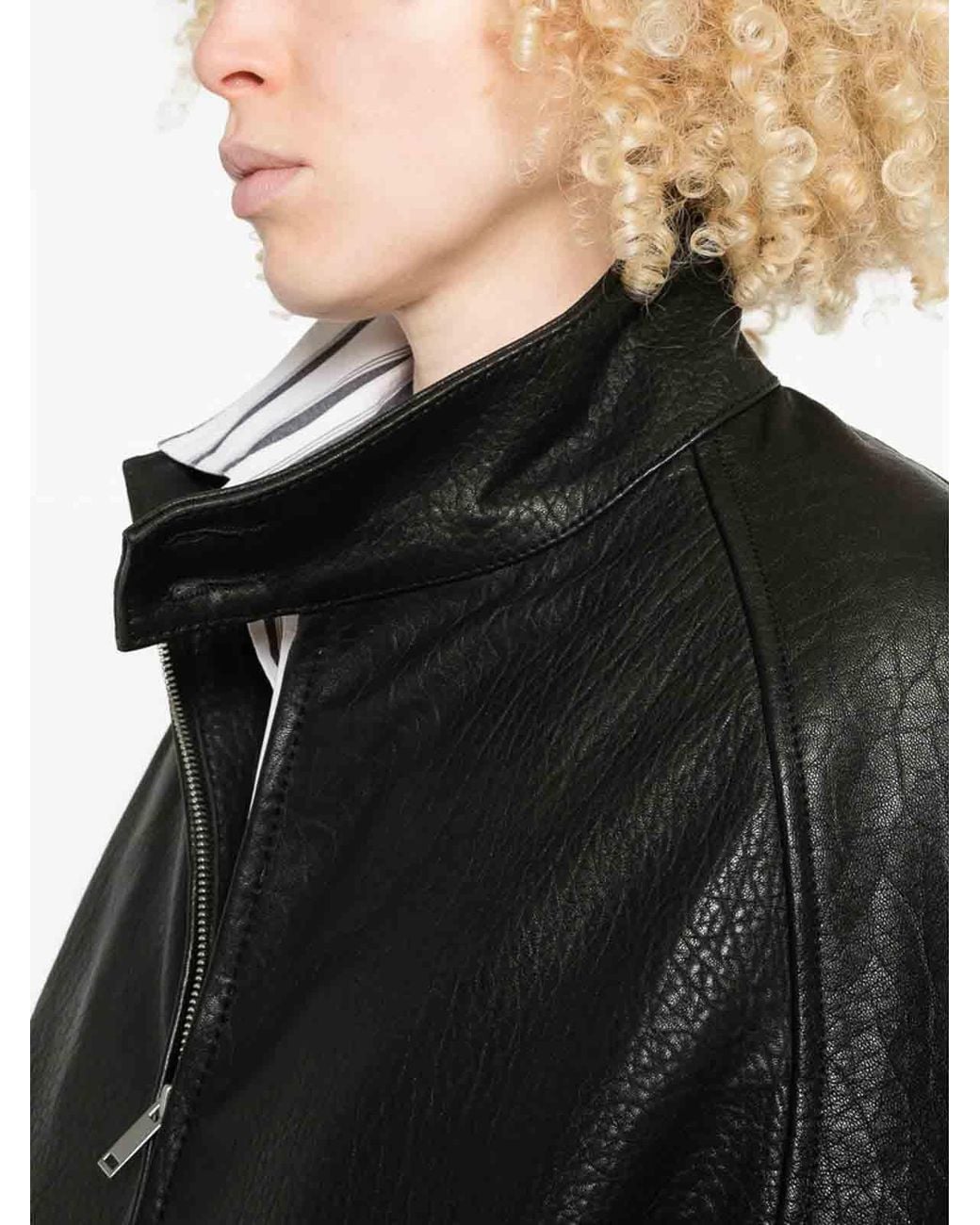Studio Nicholson Black Leather Outerwear