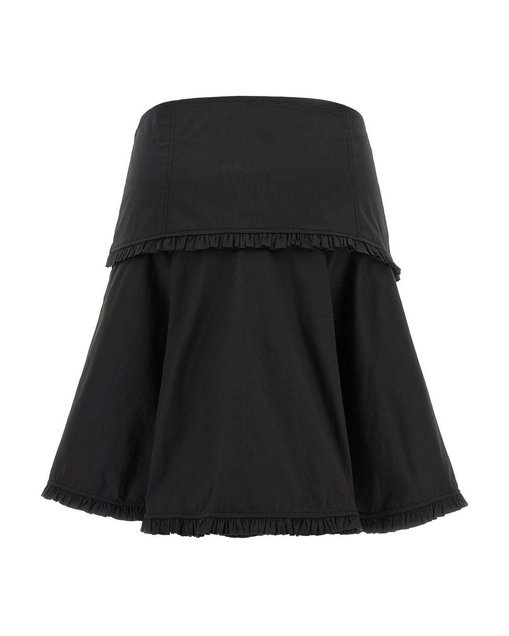 Ganni Black Stretch Cotton Skirt