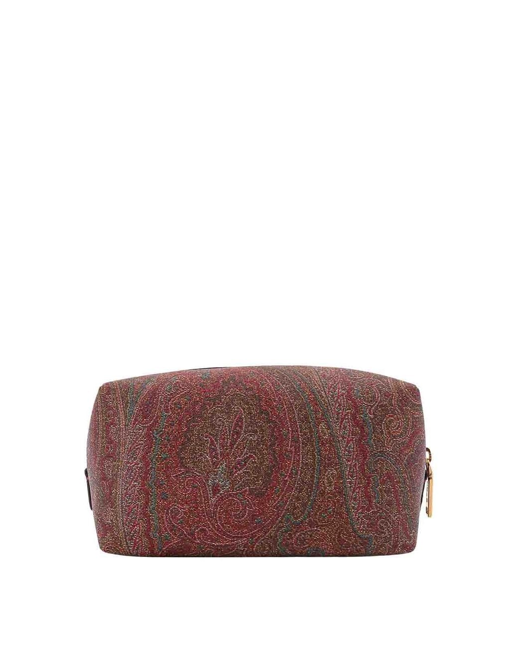 Etro Purple Coated Canvas Beauty Case With Pailsey Motif for men