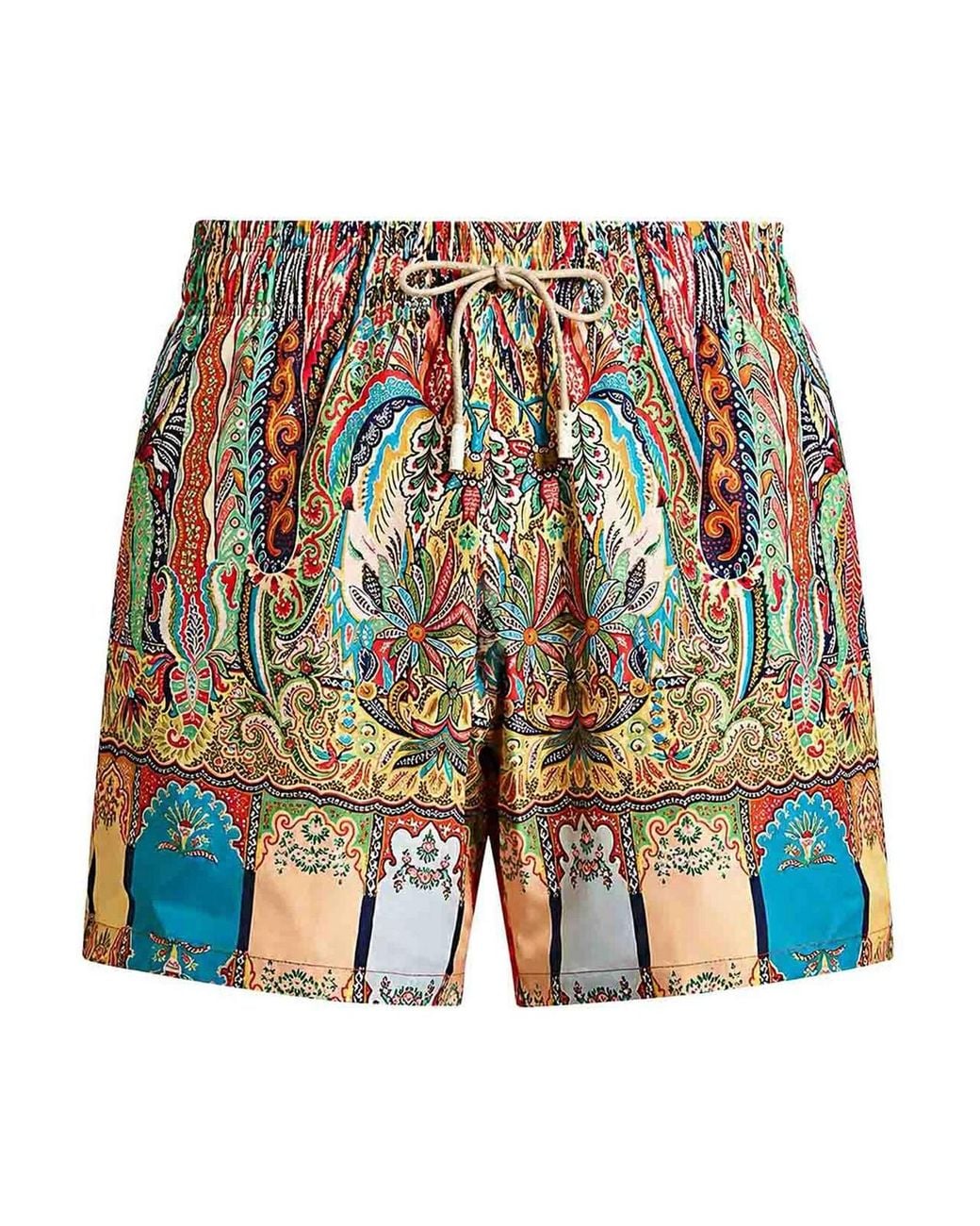Etro Multicolor Swimsuit With Placed Floral Paisley Print for men