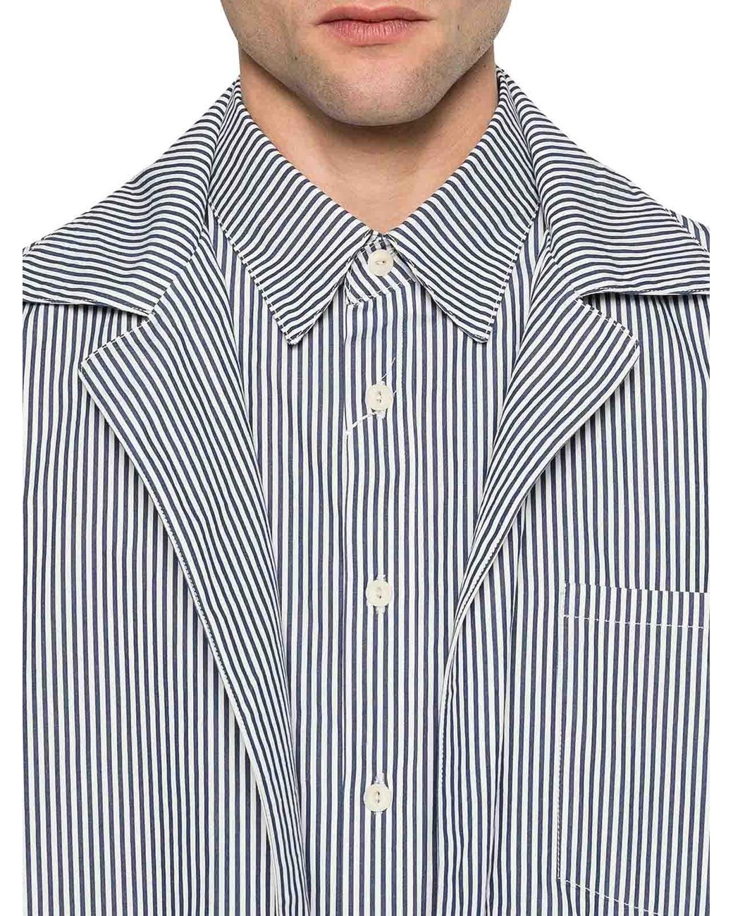 Maison Margiela Gray Striped Multilayer Jacket for men