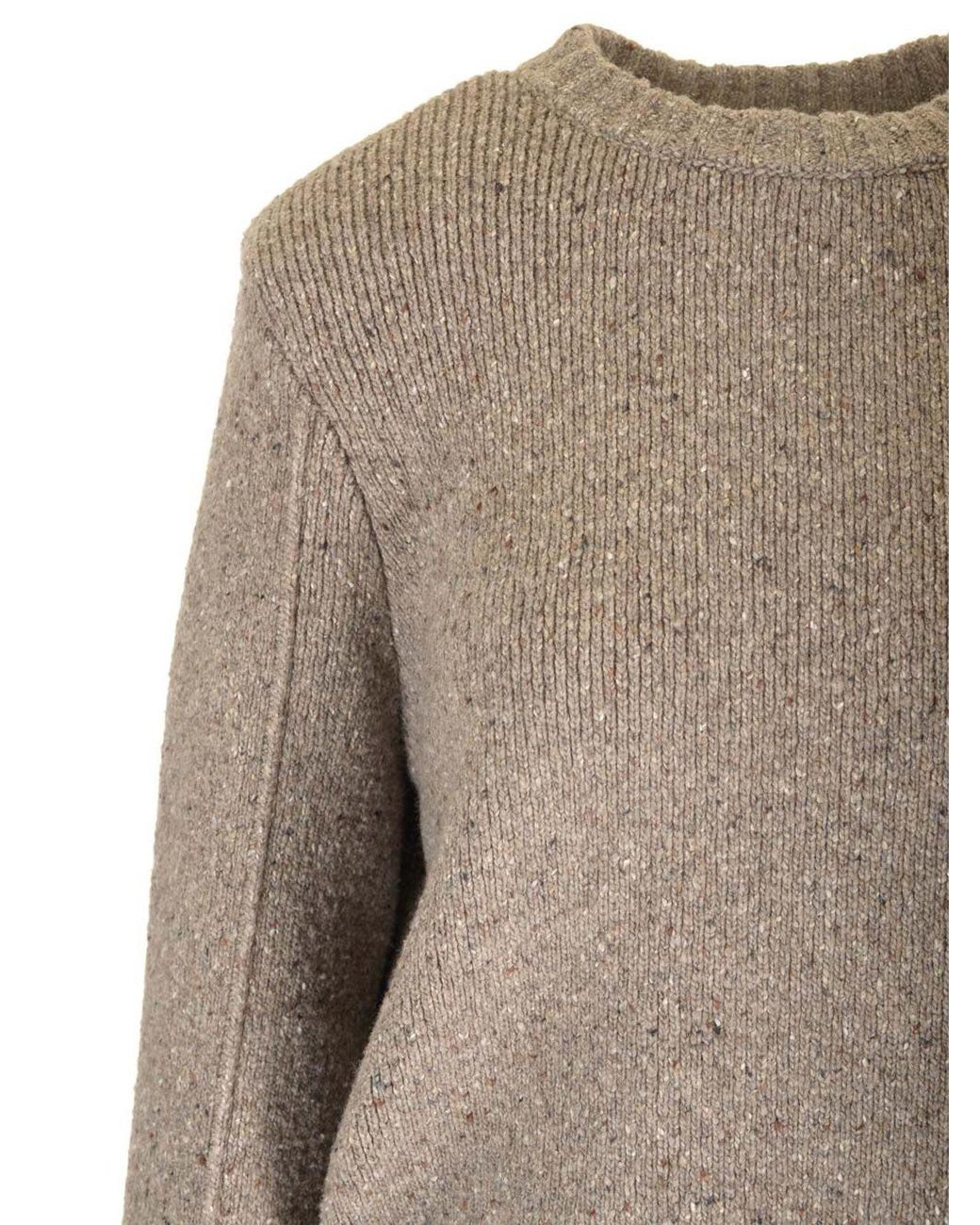 Bottega Veneta Brown Medium Weight Wool Tailored Sweater