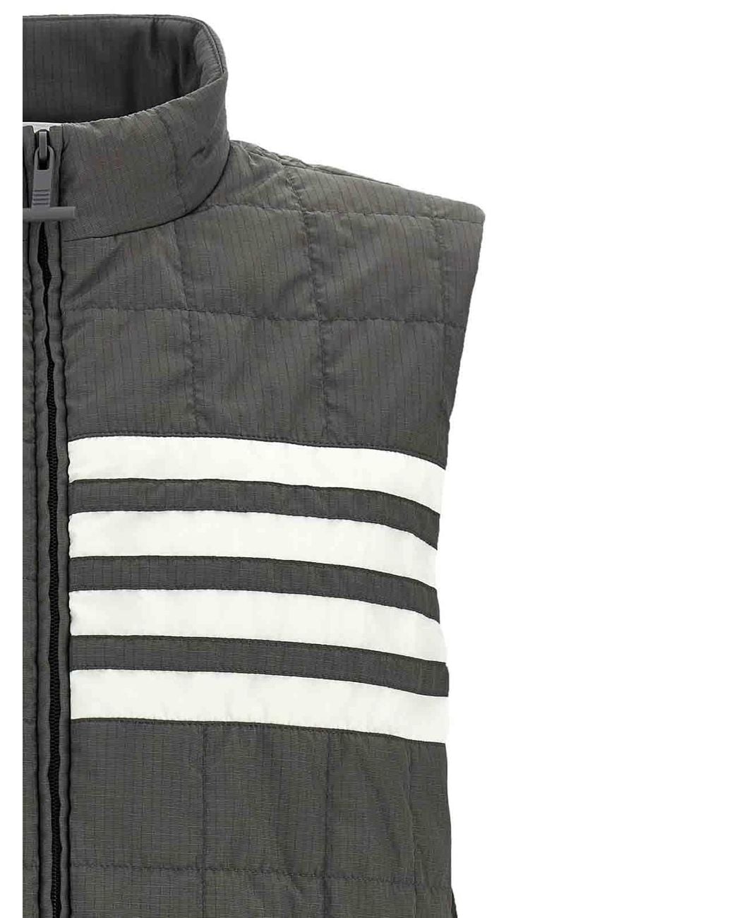 Thom Browne Gray Ripstop Shiny Vest for men