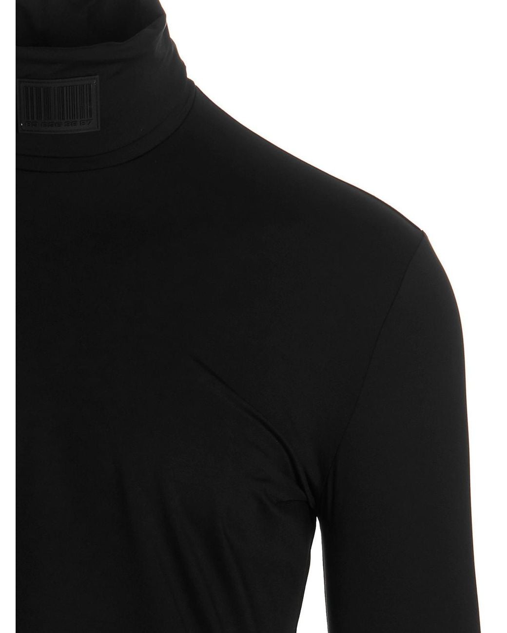 VTMNTS Black Lycra Logo Sweater for men