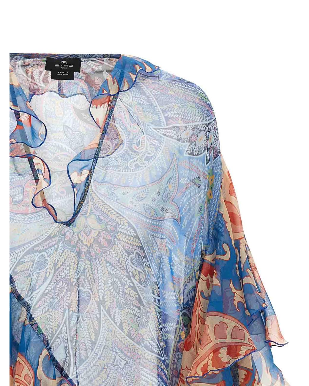 Etro Blue Chiffon Blouse