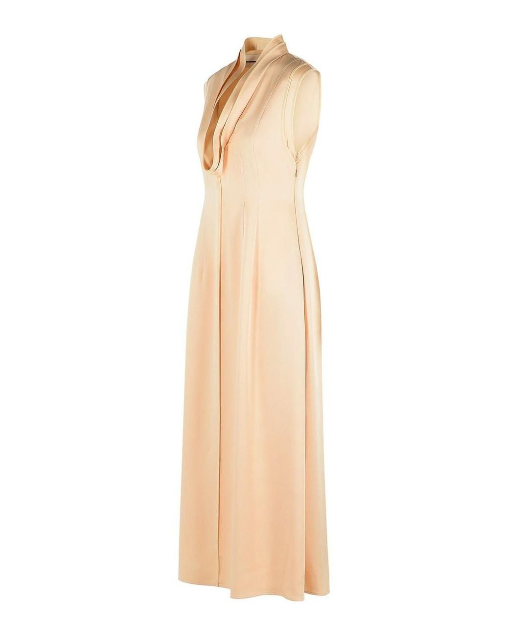 Jil Sander Natural Acetate And Peach Viscose Dress