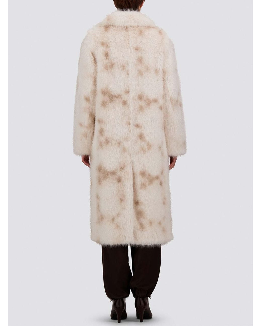 Herno White Lynx-Effect Fur-Touch Coat