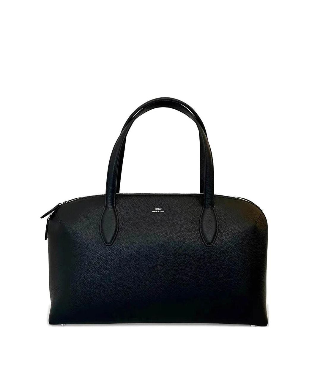 Totême Black M Grained Leather Day Tote Bag