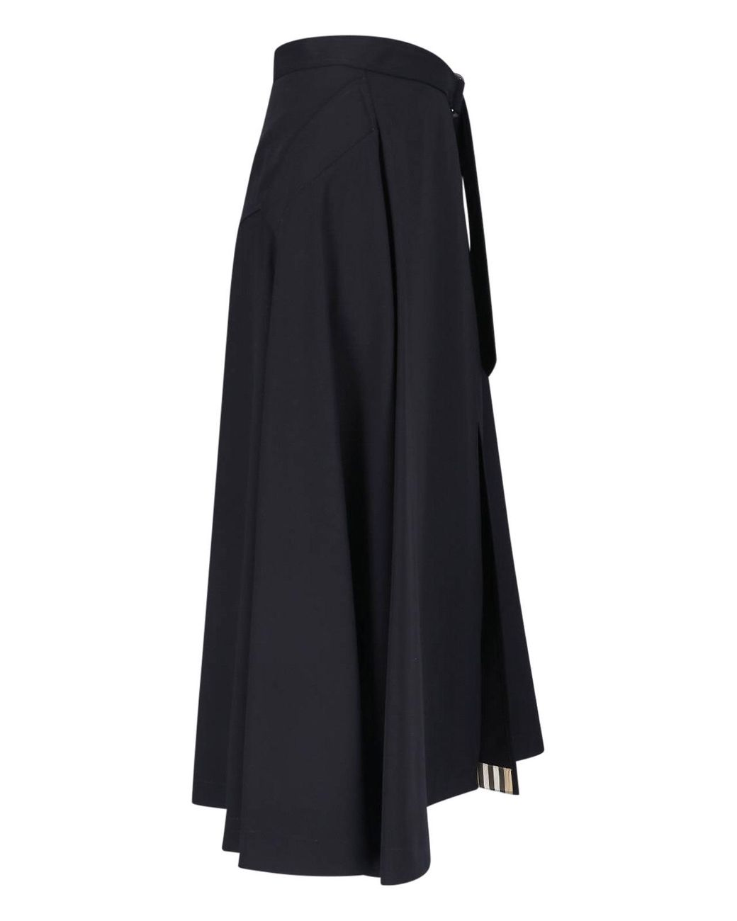 Burberry Blue Asymmetrical Wrap Skirt