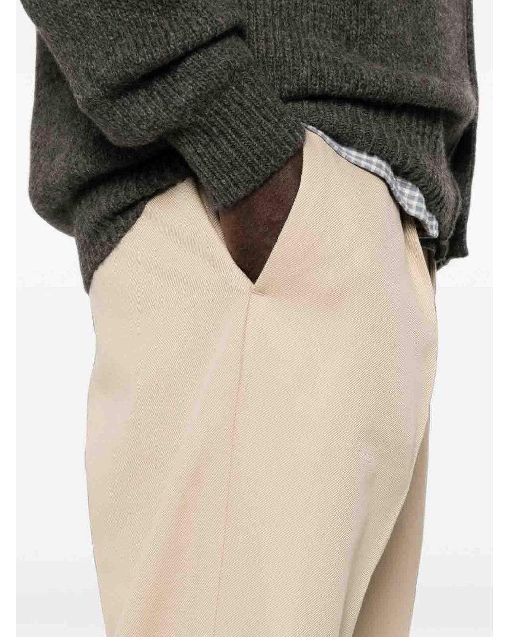 PT Torino Natural Cotton-Wool Blend Smart-Casual Trousers for men