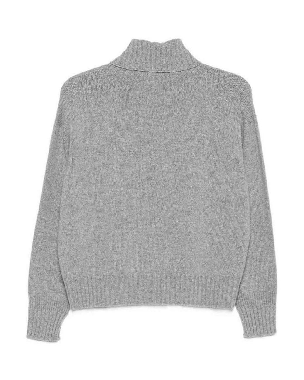 Pull Col Rond Vanisé en coloris Gray