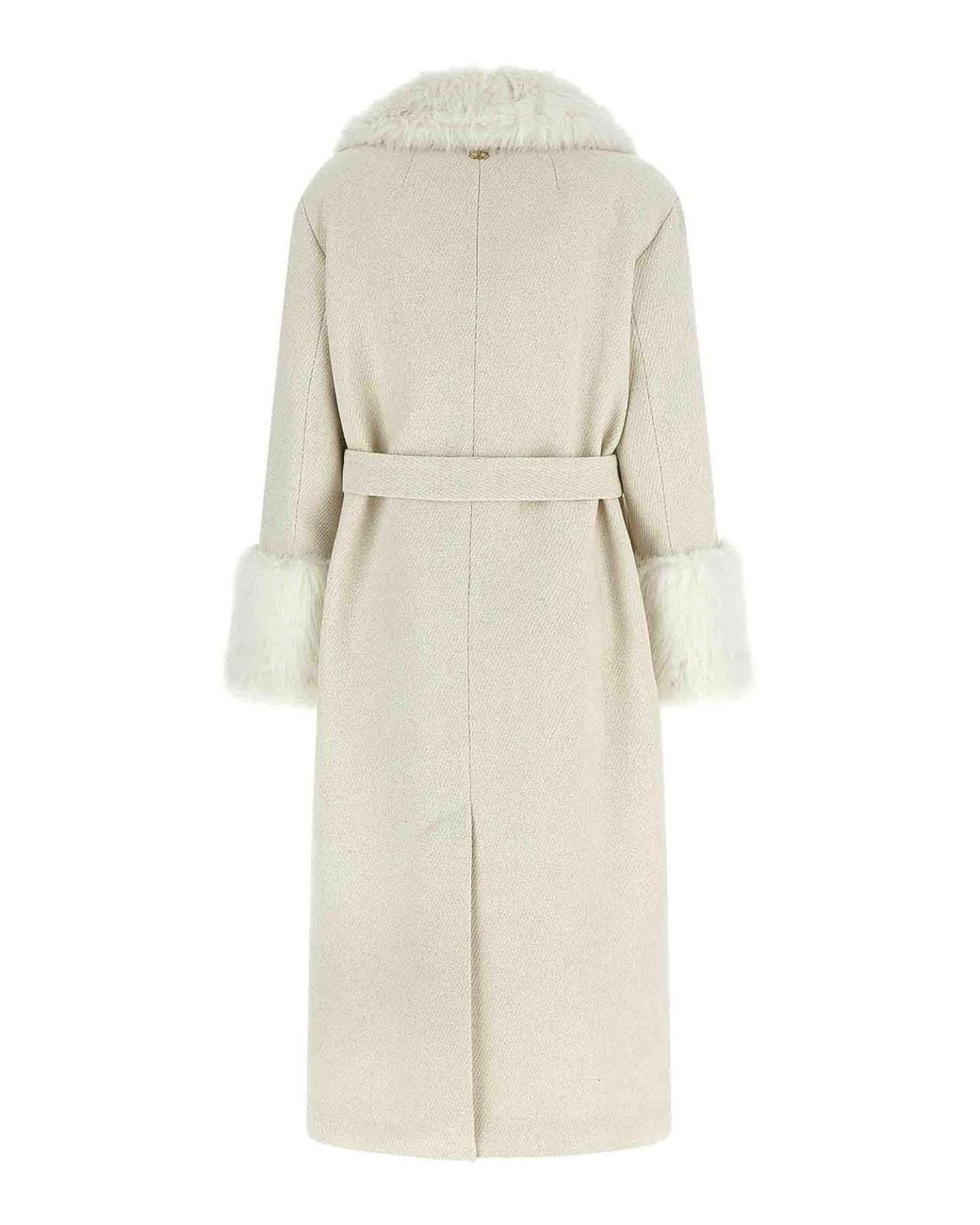 Twinset White Lam Thread Coat