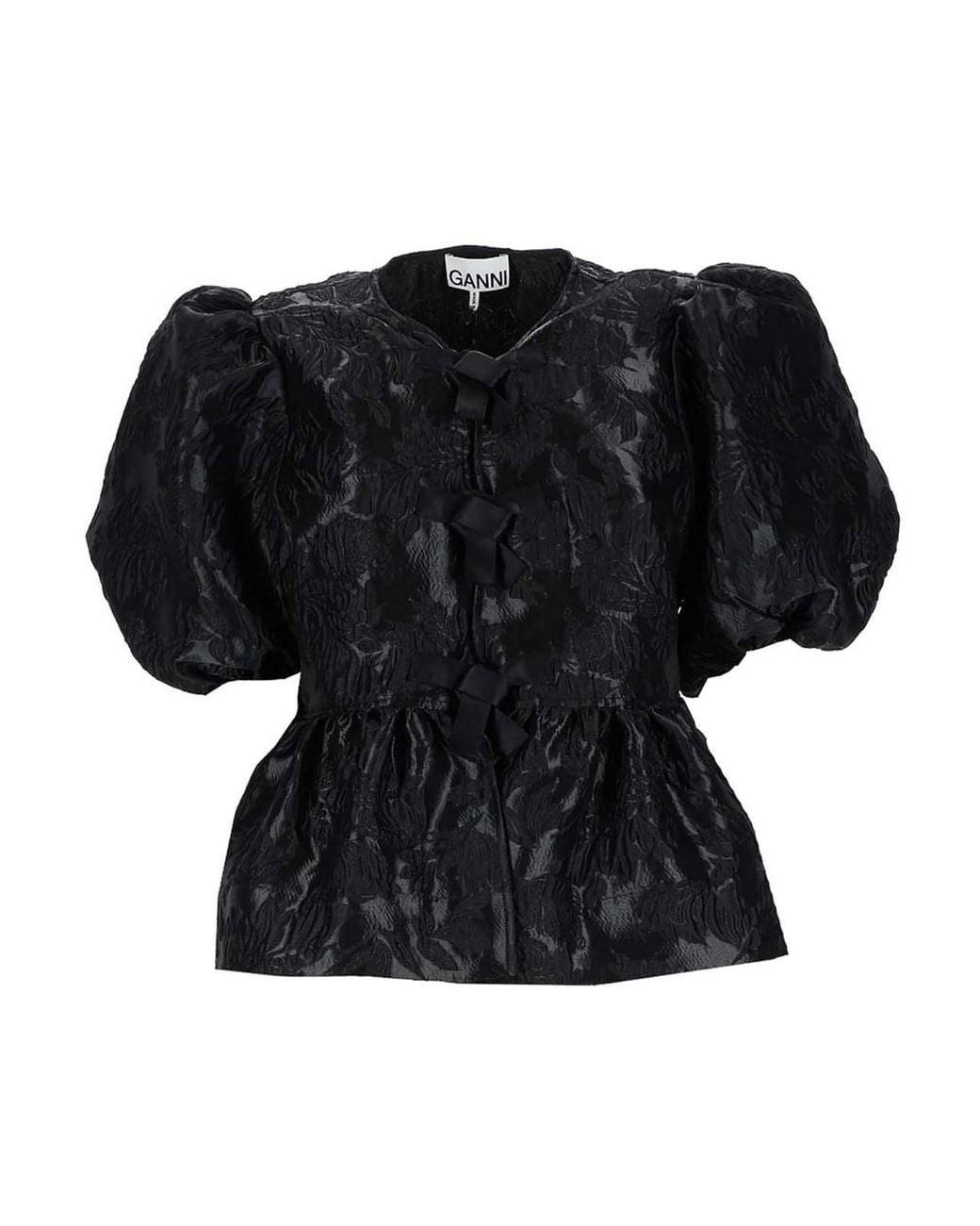 Ganni Black Top Peplum