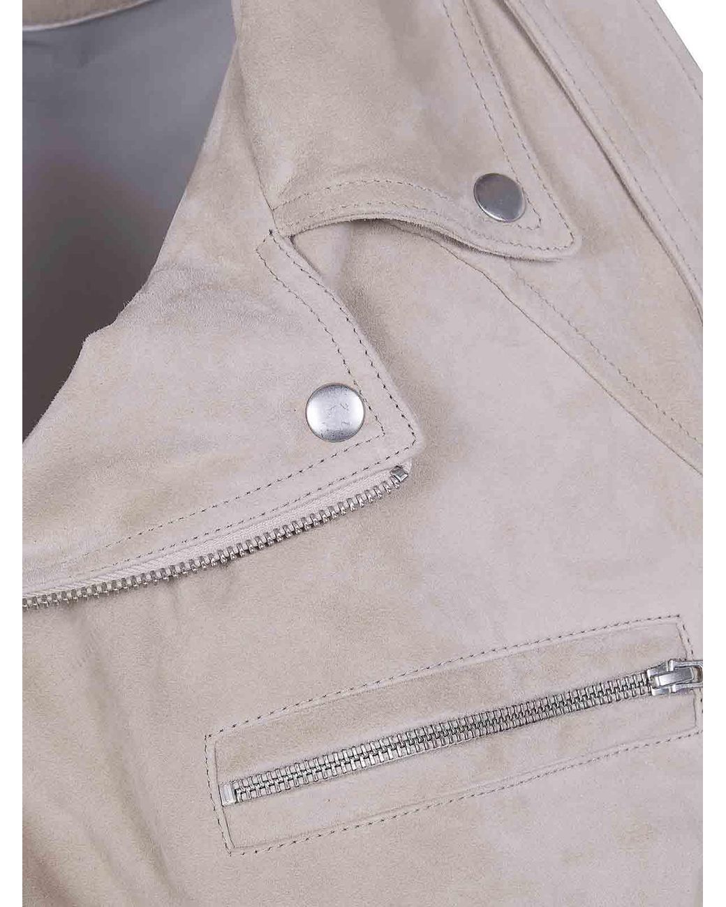 DR. HOPE Gray Suede Bikers Jacket