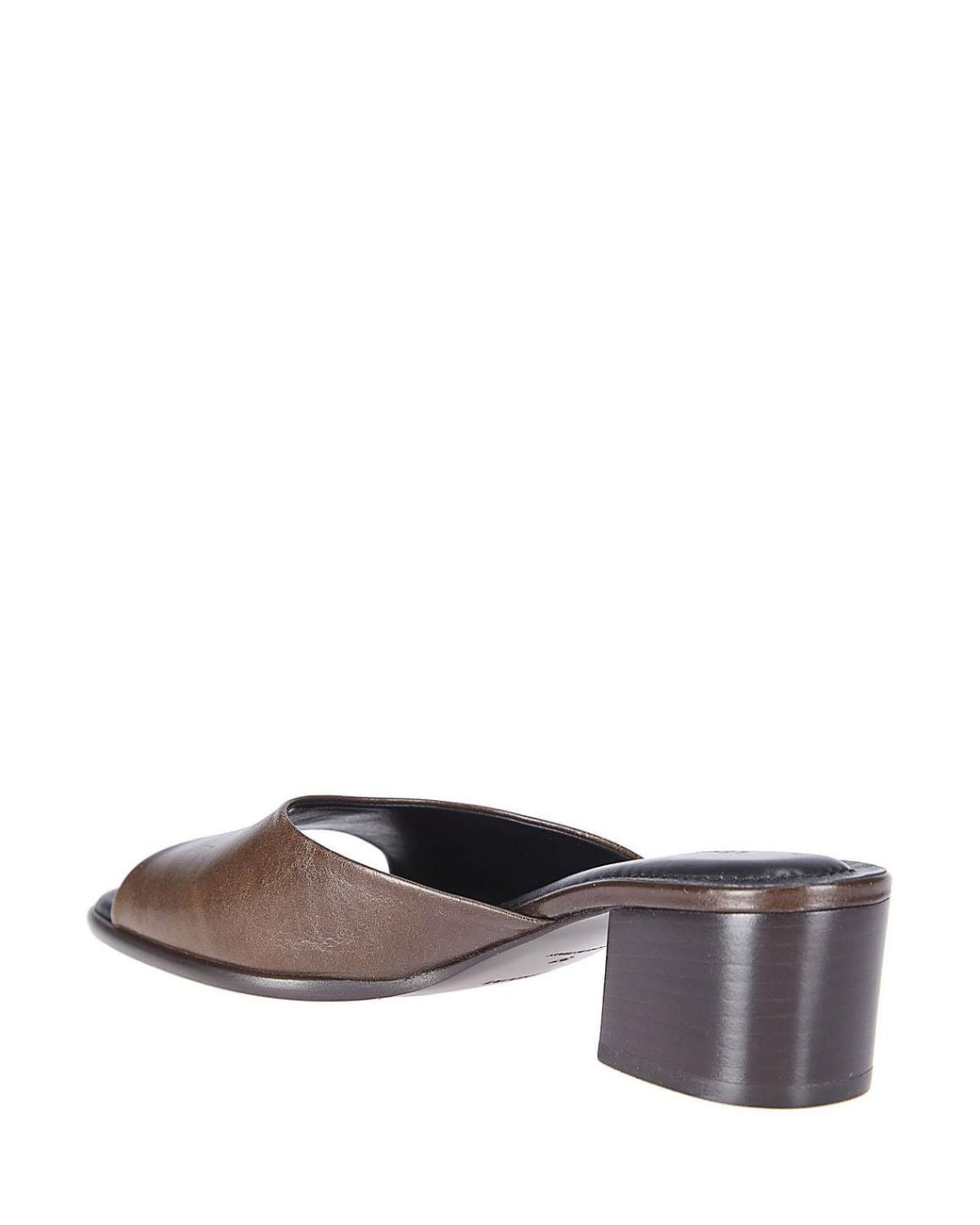Lemaire Brown Square Heeled Mules 55