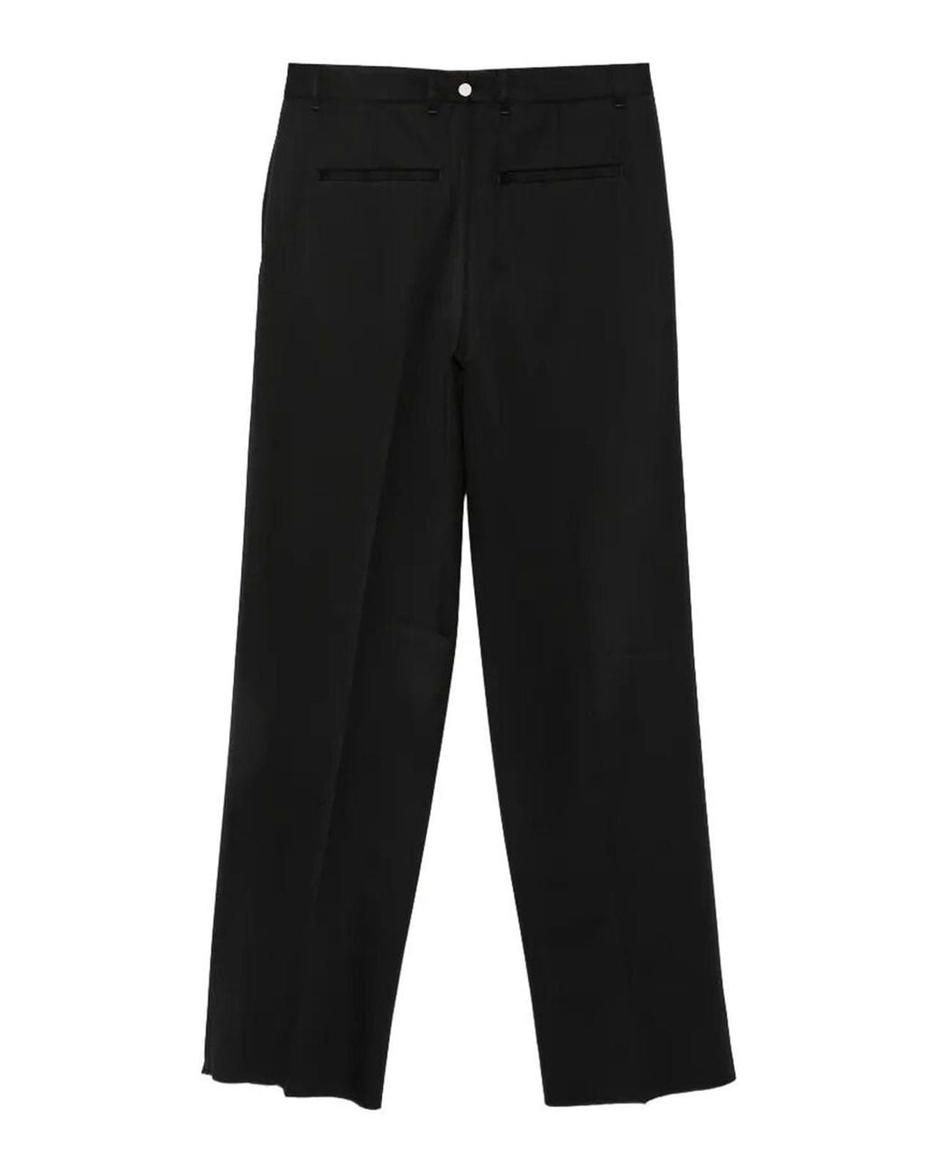 Lardini Black Wool Gabardine Pleated Trousers for men