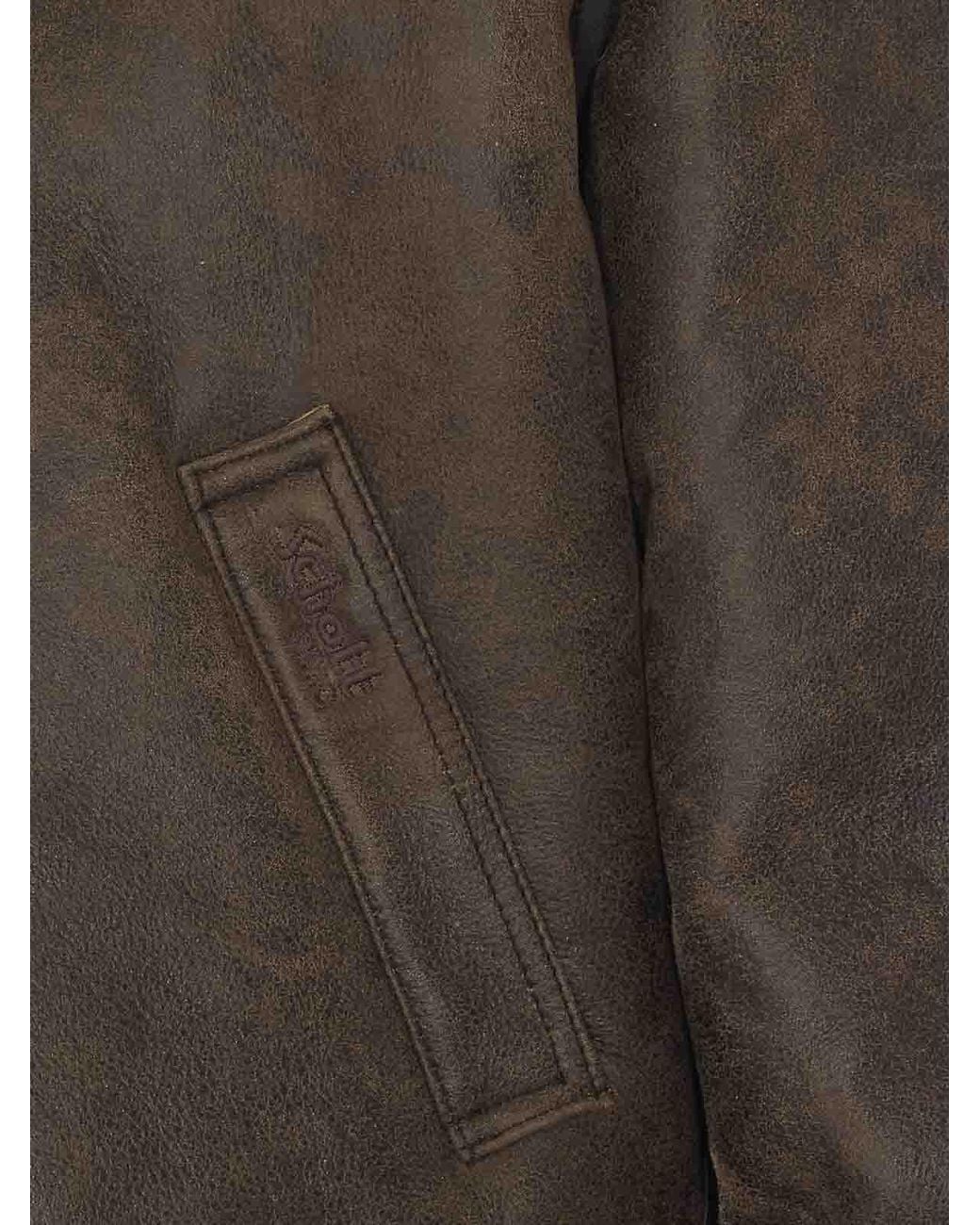 Schott Nyc Green Shearling Jacket for men